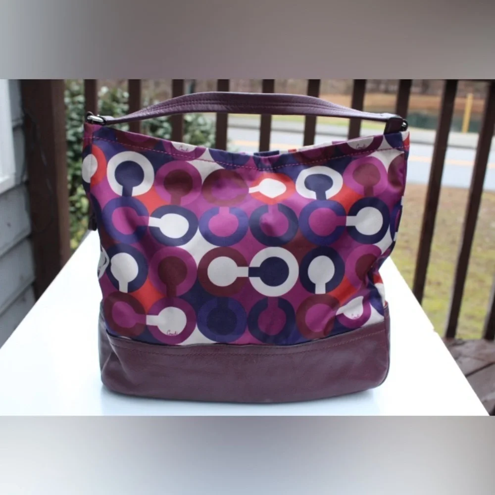 Coach Multi color signature logo hobo bag
